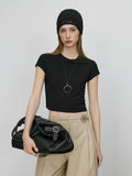 Women Hip Hop Black Slim Fit Ice-Feel T-Shirt