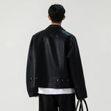 Solid Color High Street Leather Jackets