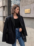 Women High Quality Vintage Oversize Leather Jacket