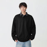 Y2K Plaid Collar Loose-Fit Polo Sweater
