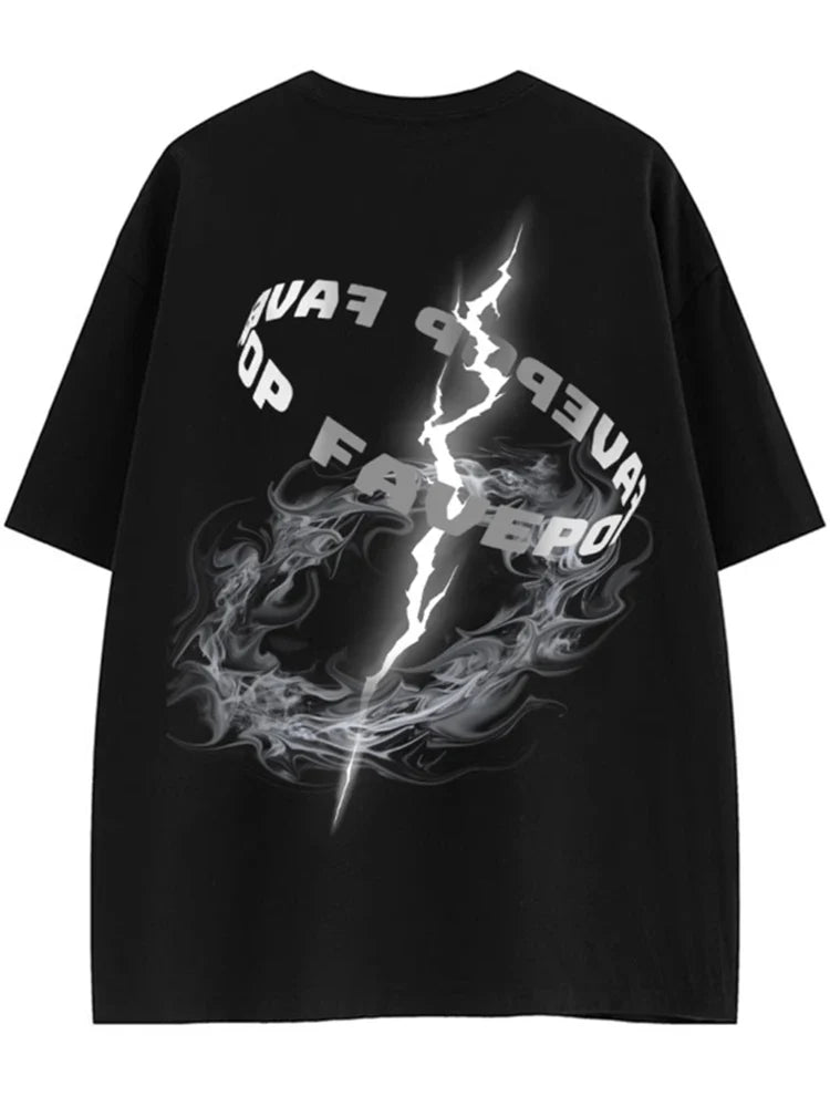 Gothic Letter Print Crewneck T-Shirt