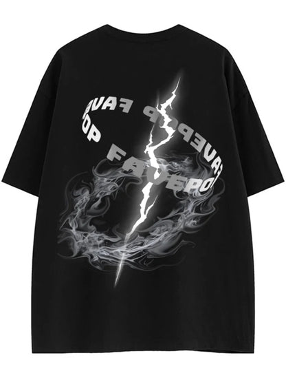 Gothic Letter Print Crewneck T-Shirt