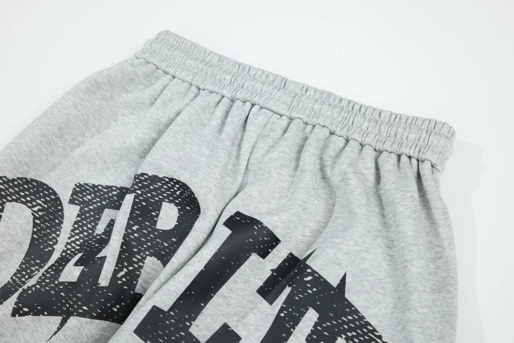Elastic Waist Wide Leg Letter Print Sweatpants