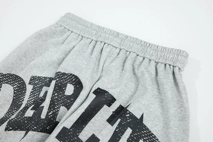 Elastic Waist Wide Leg Letter Print Sweatpants