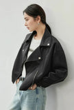Stylish Faux Long Sleeve Leather Jacket