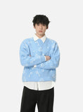 Contrast Patchwork Pentagram Knit Sweater