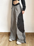 Wide Leg Striped Track Pants