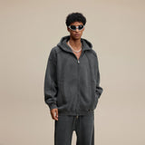 Vintage Retro Fleece Zip-Up Sweatshirt