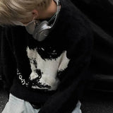 Gothic Streetwear Jacquard Long Sleeve Sweater