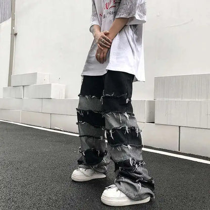 Darkwear Tassel Patchwork Denim Jeans