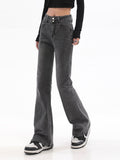 High Waist Flare Retro Denim Pants