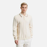 Luxury Long Sleeve Stripe Polo T-Shirt
