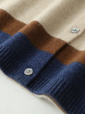 Striped Multicolor Cashmere Sleeveless Cardigan