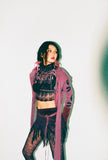 Y2K Skull Hooded Wrap Sweater