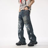 Denim Game Strong Retro Graffiti Loose Jeans