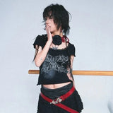 Japanese Y2K Tattoo Print T-Shirt