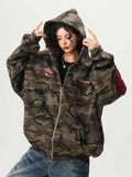 Men Bold Camouflage Digital Print Hooded Sweatshirt