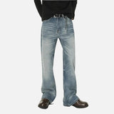 American Style Vintage Washed Blue Denim Jeans