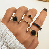 Y2K Soft Gemstone Heart Rings