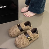 Chunky Fur Lined Platform Loafer Shoes