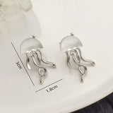 Silver Crystal Deep Sea Jellyfish Earrings