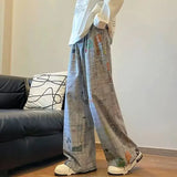 Streetwear American Graffiti Printed Casual Wide Pants