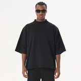 Black Boxy Cropped Hip Hop T-Shirt