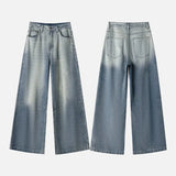 Chic Gradient Patchwork Blue Wide Leg Jeans
