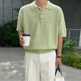 Classic Comfort Vintage Knitted Polo Casual T-Shirt