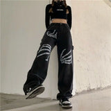Black Streetwear Loose Wide Leg Jeans