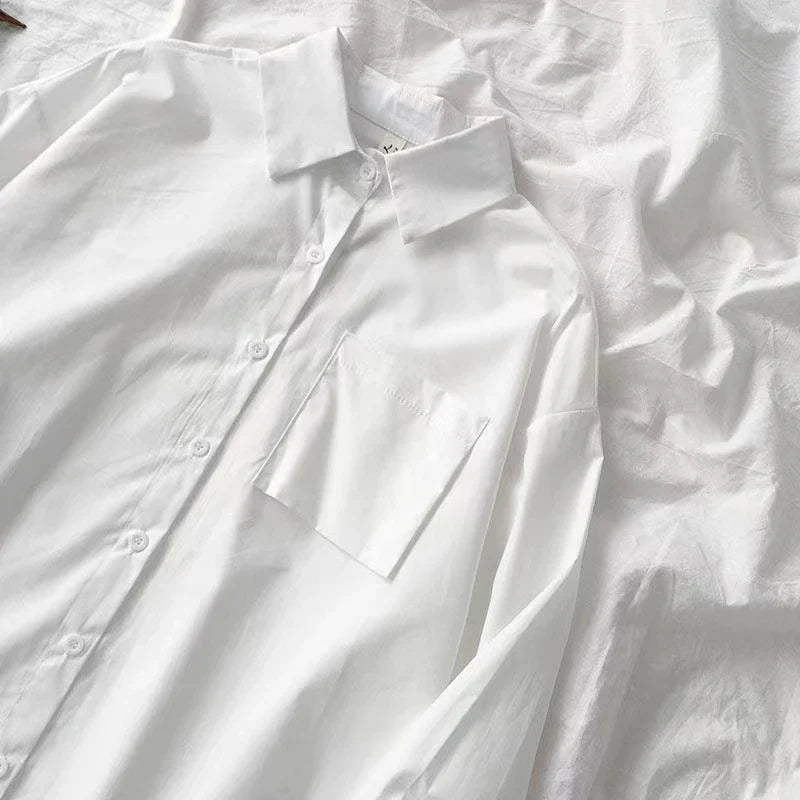 Plain White Oversized Shirt With Tie