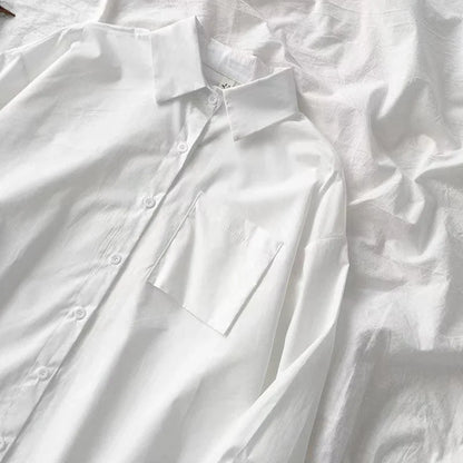 Plain White Oversized Shirt With Tie