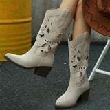 Western Style Embroidered Harness Cowboy Boots