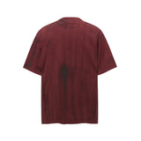 Streetwear Dirty Wash Letter Print Crew T-Shirt