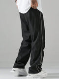 Contrast Trim Casual Trousers Pants