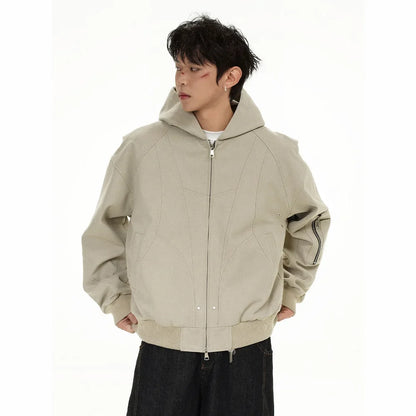 Elevated Modern Casual Hooded Bomber Jacket