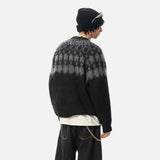 Stylish Hip Hop Plaid Geometric Knitted Sweater