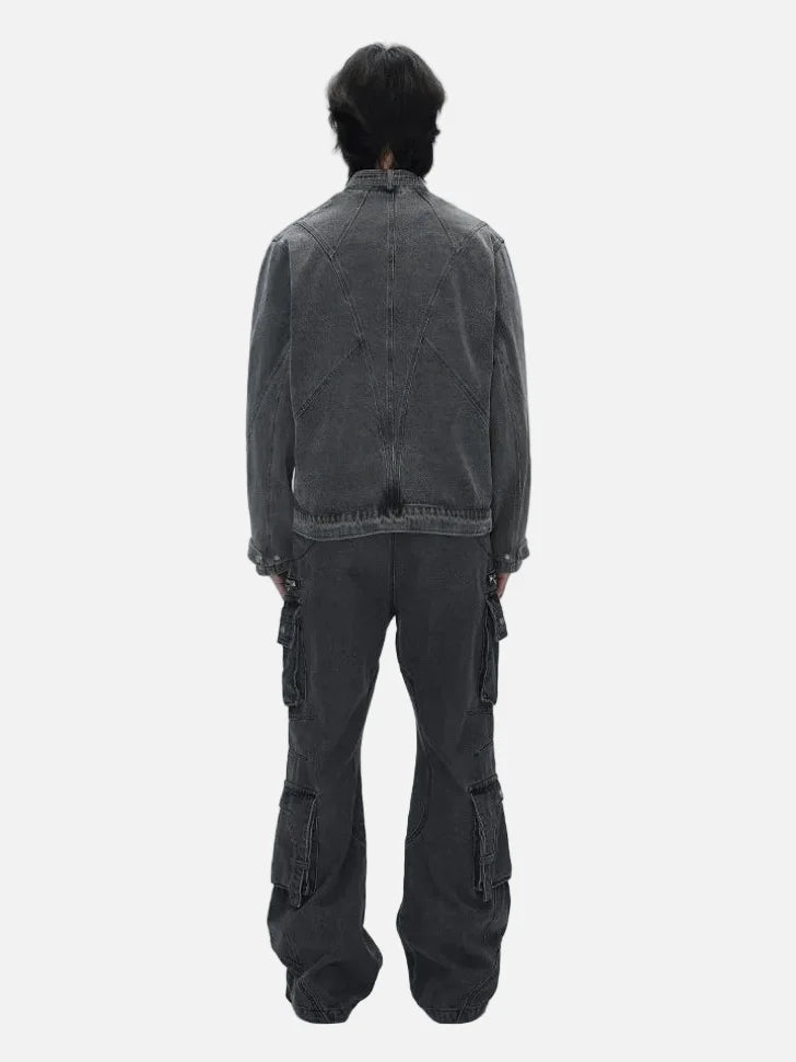 Essential Patchwork Multi Pockets Denim Jacket
