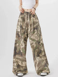 Women Vintage High Waist Camouflage Cargo Pants