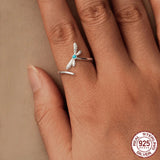 Elegant Turquoise Dragonfly Adjustable Statement Ring