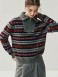 Cozy Vintage Half Zipper Casual knitwear Sweater