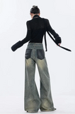 Women Hip Hop Retro High Quality Vintage Blue Jeans