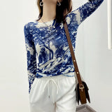 Women Trendy Elegant Floral O-Neck T-Shirt