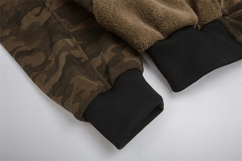 Winter Camouflage Fox Fur Collar Parkas Jacket