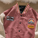 Vintage Embroidery Loose Varsity Jacket