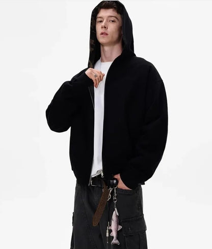 Double Sided Camouflage Zipper Hooded Sweatshirt