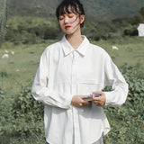 White Oversized Korean Style Womens Shirt