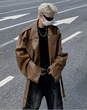 American Style Loose Fit Leather Motorcycle Jacket