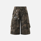 Comfortable Camouflage Cargo Wide Leg Shorts