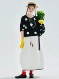 Polka Dot Black White Long Sleeve T-Shirt